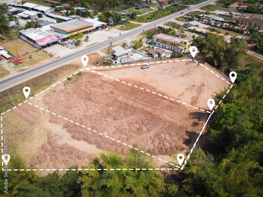 Aerial view of a real estate joint venture land parcel